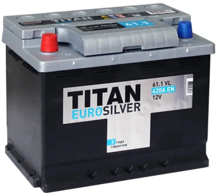 Аккумулятор Tubor TITAN Euro Silver L2 [242x175x190 мм], 61А-ч, 600А, 1 (прямая), 12В