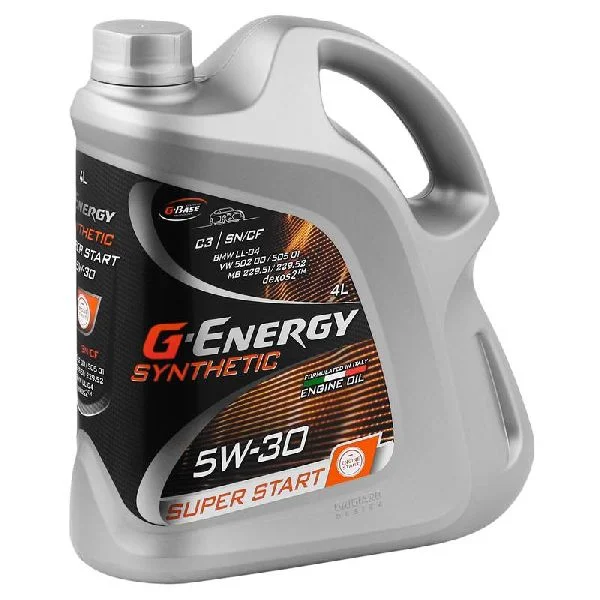 Масло моторное G-Energy Synthetic Super Start 5W30, API SP, ACEA C3, 4 л