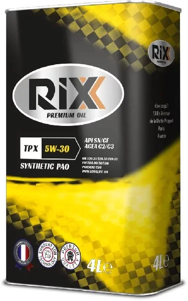 Масло моторное RIXX TP X 5W30, API SN/CF-4, ACEA C2/C3, 4 л