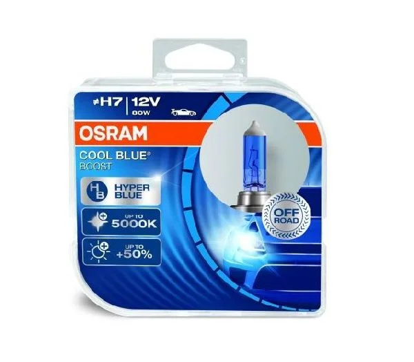 Лампа галогенная H7 OSRAM Cool Blue Boost +50% (бокс) 12В, 80Вт от 3800К (холодный белый) PX26d