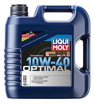 Масло моторное Liqui Moly Optimal 10W40, API SL/CF-4, ACEA A3/B3, 4 л 3930