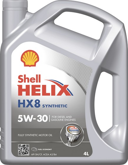 Масло моторное Shell Helix HX8 5W30, API SL/CF-4, ACEA A3/B4, 4 л 550040542