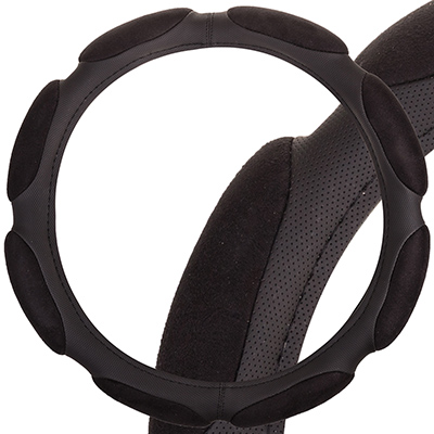 Оплетка руля (M) замша (8 подушечек) черная Sponge classic SKYWAY S01101032