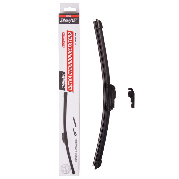 Щетка стеклоочистителя SKYWAY Standard 375-380 мм (15") бескаркасная S02701018