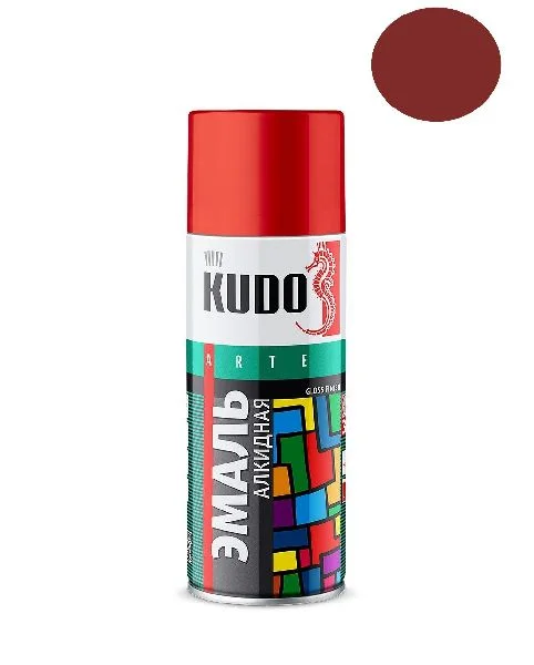 Краска красно-коричневая алкидная KUDO 520мл KU1024