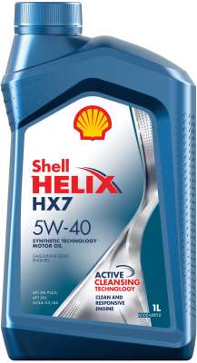 Масло моторное Shell Helix HX7 5W40, API SN/CF-4, ACEA A3/B4, 1 л 550046374