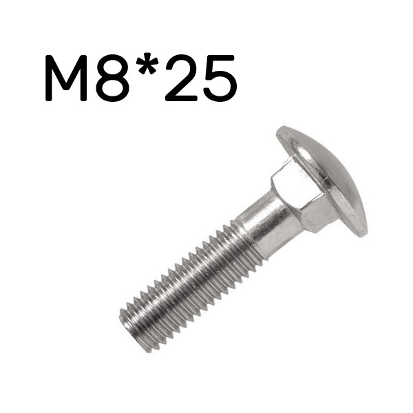Болт М8*25*1.25 полукруглая головка DIN 603 