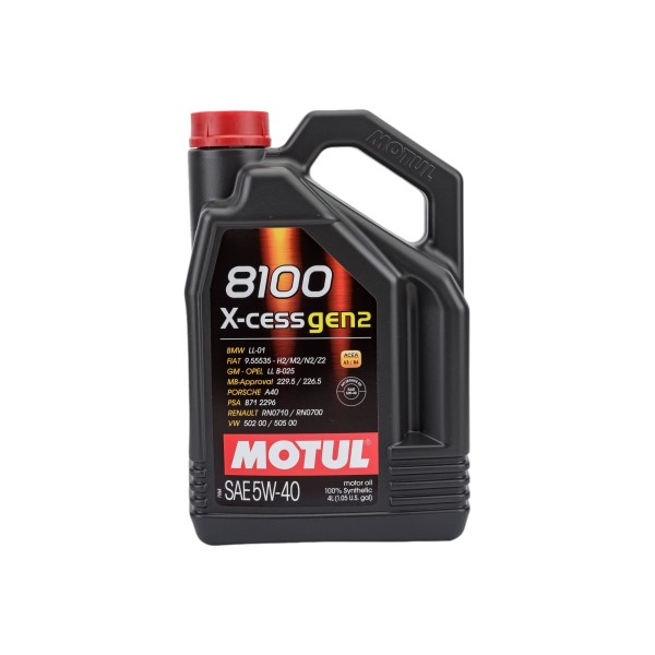 Масло моторное Motul 8100 X-Cess Gen2 5W40, API SN, ACEA A3/B4, 4 л 111858