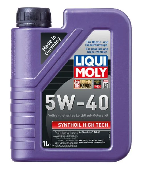 Масло моторное Liqui Moly Synthoil High Tech 5W40, API SN, ACEA A3/B4, 1 л