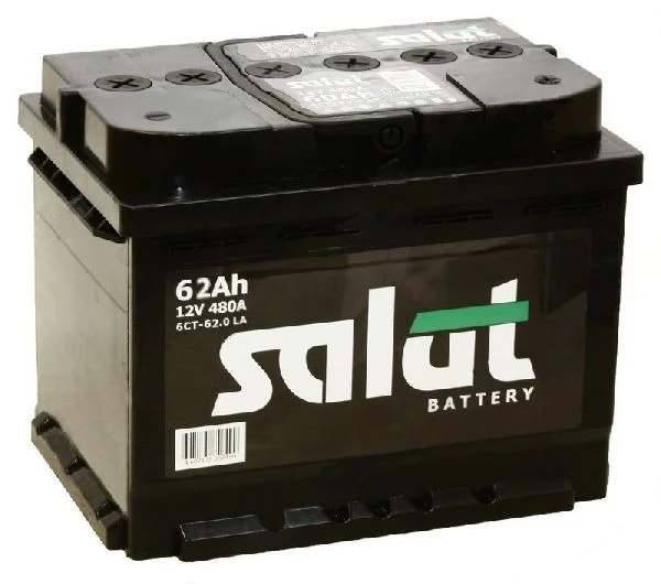 Аккумулятор Алькор Salut 12В, 62А-ч, 490А, полярность 1 (прямая), L2 [242x175x190 мм] 6CT62LA