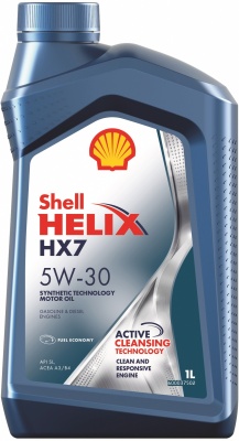 Масло моторное Shell Helix HX7 5W30, API SL/CF-4, ACEA A3/B4, 1 л 550046376