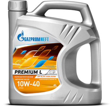 Масло моторное Gazpromneft Premium L 10W40, API SL/CF-4, ACEA A3/B4, 4 л 2389907293