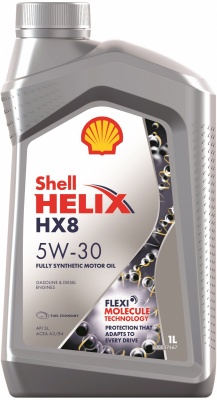 Масло моторное Shell Helix HX8 Synthetic 5W30, API SL/CF-4, ACEA A3/B4, 1 л 550046372