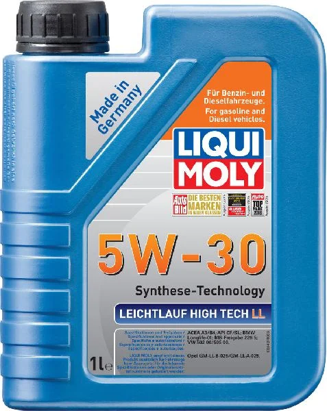 Масло моторное Liqui Moly Leichtlauf High Tech LL 5W30, API SL, ACEA A3/B4, 1 л