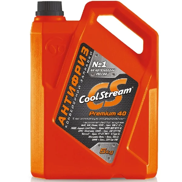 Антифриз CoolStream Premium, G12+ оранжевый, 5 л CS010102
