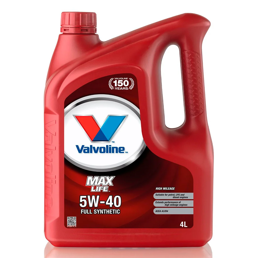 Масло моторное Valvoline MaxLife 5W40, API SN/CF-4, ACEA A3/B4, 4 л, 872364  за