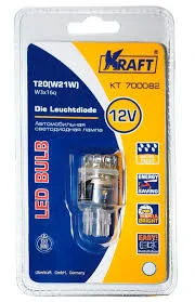 Лампа светодиодная W21/5W KRAFT 9 LED 12В, 21/5Вт W3*16q