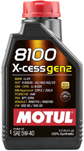 Масло моторное Motul 8100 X-Cess Gen2 5W40, API SN, ACEA A3/B4, 1 л 109774
