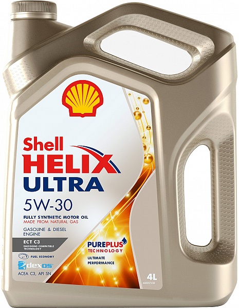 Масло моторное Shell Helix Ultra ECT C3 5W30, API SN, ACEA C3, 4 л 550046363