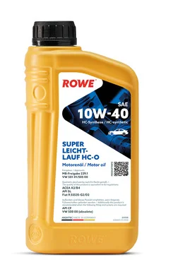 Масло моторное ROWE HIGHTEC SUPER LEICHTLAUF HC-O 10W40, API SN, ACEA A3/B4, 1 л