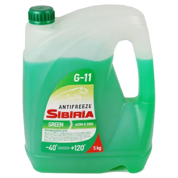 Антифриз SIBIRIA -40, G11 зеленый, 5 л