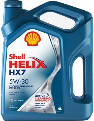 Масло моторное Shell Helix HX7 5W30, API SL/CF-4, ACEA A3/B4, 4 л 550046351 