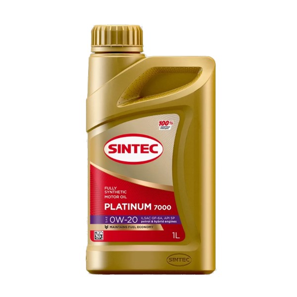 Масло моторное Sintec Platinum 7000 0W20, API SP, ILSAC GF-6, 1 л 600162