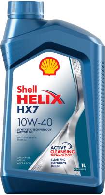 Масло моторное Shell Helix HX7 10W40, API SN, ACEA A3/B4, 1 л 550046365