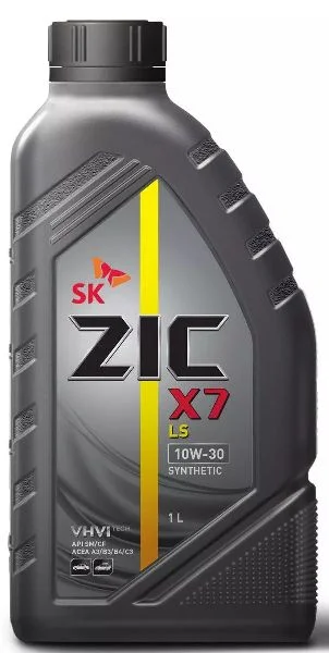 Масло моторное ZIC X7 LS 10W30, API SN/CF-4, ACEA C3, 1 л
