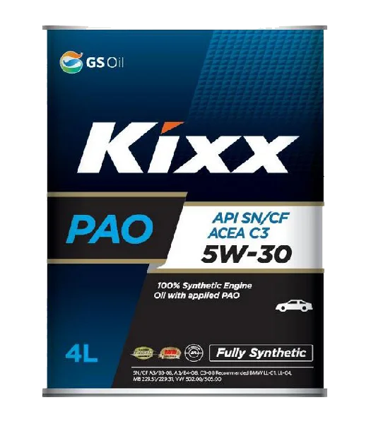 Масло моторное KIXX PAO C3 5W30, API SN, ACEA C3, 4 л