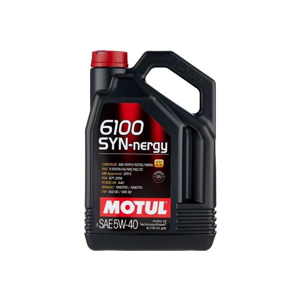 Масло моторное Motul 6100 Syn-Nergy 5W40, API SL, ACEA A3/B4, 4 л 111862