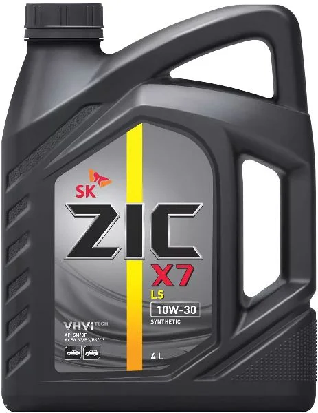 Масло моторное ZIC X7 LS 10W30, API SN/CF-4, ACEA C3, 4 л