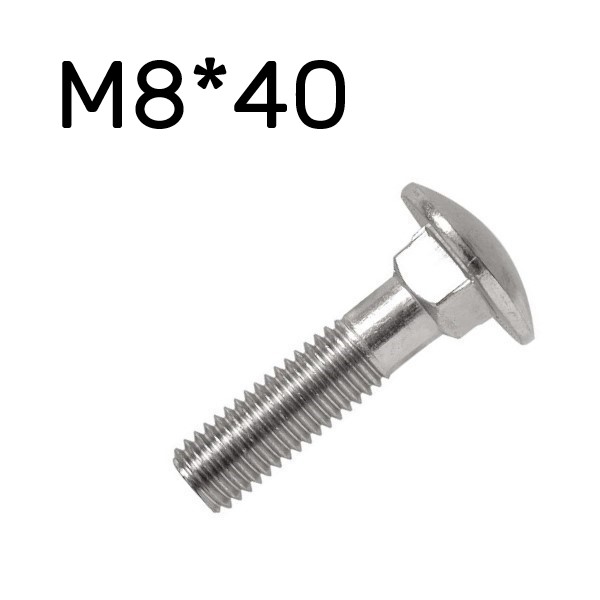 Болт М8*40*1.25 полукруглая головка DIN 603 