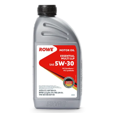 Масло моторное ROWE ESSENTIAL MULTI LLP 5W30, API SM/CF-4, ACEA C3, 1 л 202381772A