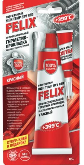 Герметик прокладка силиконовый красный 85гр FELIX +343 °С 411040057