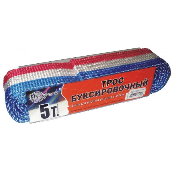 Трос буксировочный лента 5т 4,5м (2карабина) Полярник 227012