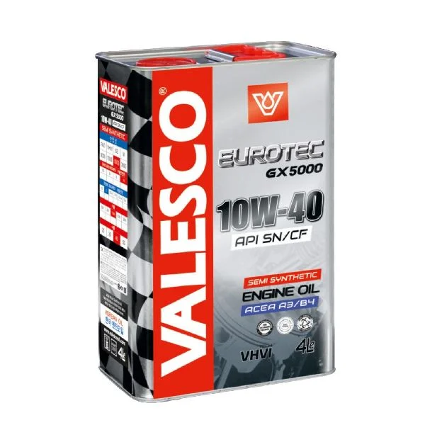 Масло моторное VALESCO Eurotec GX 5000 10W40, API SN/CF-4, 4 л