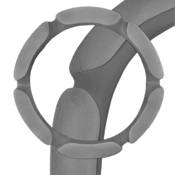Оплетка руля (M) замша (6 подушечек) серая Sponge classic SKYWAY S01101016