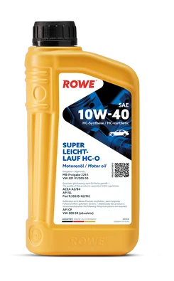 Масло моторное ROWE HIGHTEC SUPER LEICHTLAUF HC-O 10W40, API SN, ACEA A3/B4, 1 л 20058001099