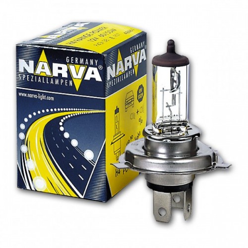 Лампа галогенная H4 NARVA 12В, 60/55Вт 3000-3700К (тёплый белый) P43t 488614000