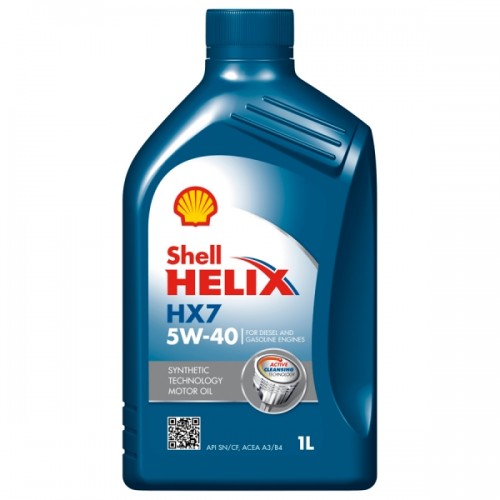 Масло моторное Shell Helix HX7 5W40, API SN/CF-4, ACEA A3/B4, 1 л 550046374