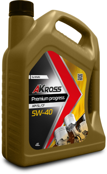 Масло моторное AKross PREMIUM PROGRESS 5W40, API SL/CF-4, 1 л AKS0012MOF