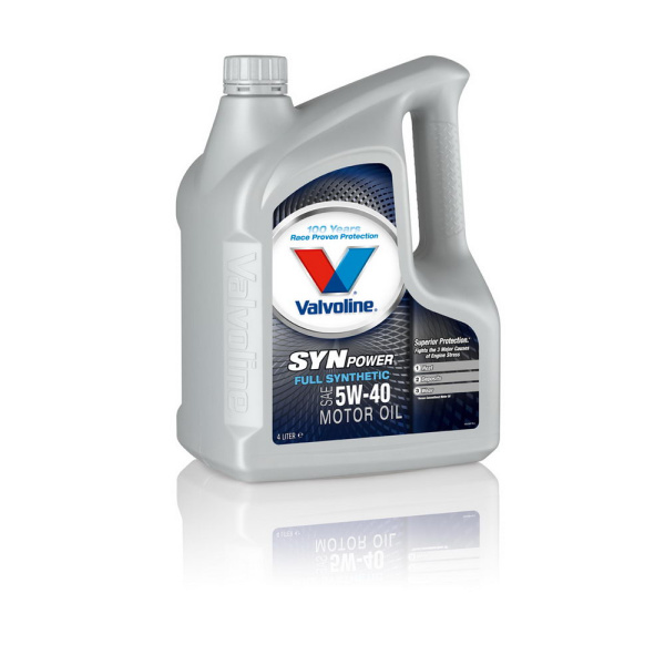 Масло моторное Valvoline SynPower 5W40, API SN/CF-4, ACEA A3/B4, 4 л 872381