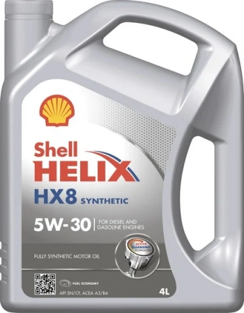 Масло моторное Shell Helix HX8 5W30, API SL/CF-4, ACEA A3/B4, 4 л