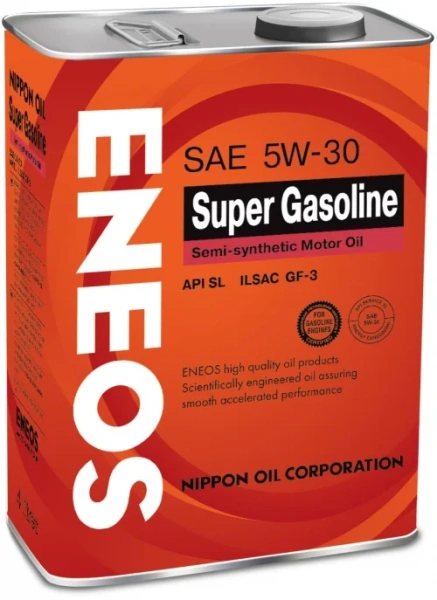 Масло моторное Eneos Super Gasoline SL 5W30, API SL, ILSAC GF-3, 4 л OIL1361