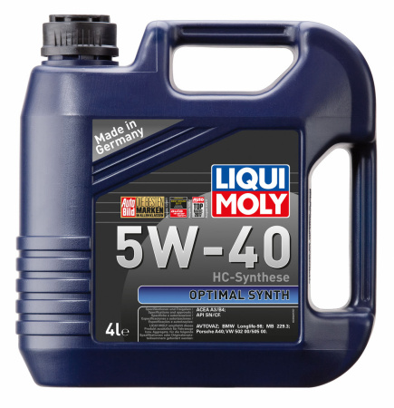 Масло моторное Liqui Moly Optimal Synth 5W40, API SN/CF-4, ACEA A3/B4, 4 л 3926
