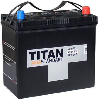Аккумулятор Tubor TITAN Asia Standart 12В, 50А-ч, 450А, полярность 1 (прямая), B24 [238x129x227 мм] 6CT501VL