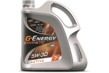 Масло моторное G-Energy Synthetic Active 5W30, API SL/CF-4, ACEA A3/B4, 4 л