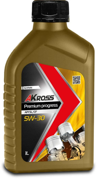 Масло моторное AKross PREMIUM PROGRESS 5W30, API SL/CF-4, 1 л AKS0009MOF