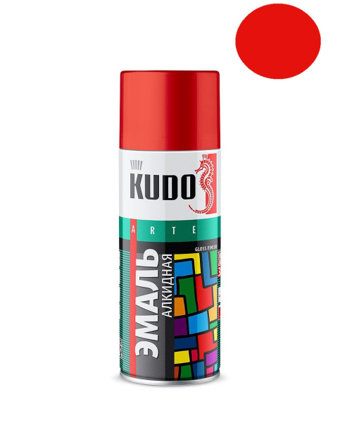 Краска темно-красная алкидная KUDO 520мл KU10042